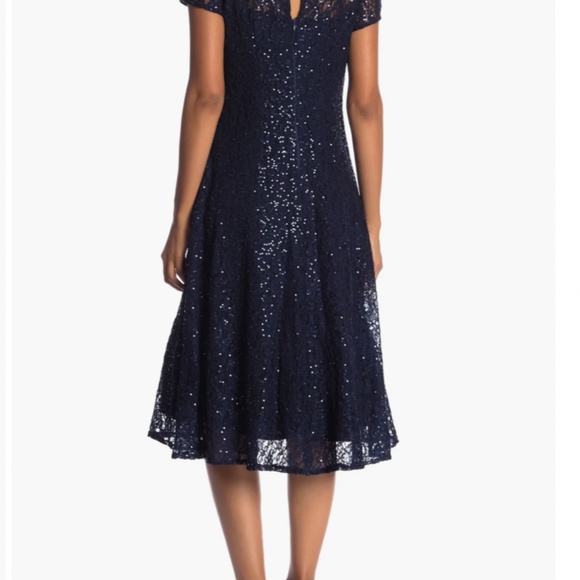 NWT SLNY Sequin Lace Midi Dress - Picture 8 of 10